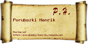 Porubszki Henrik névjegykártya